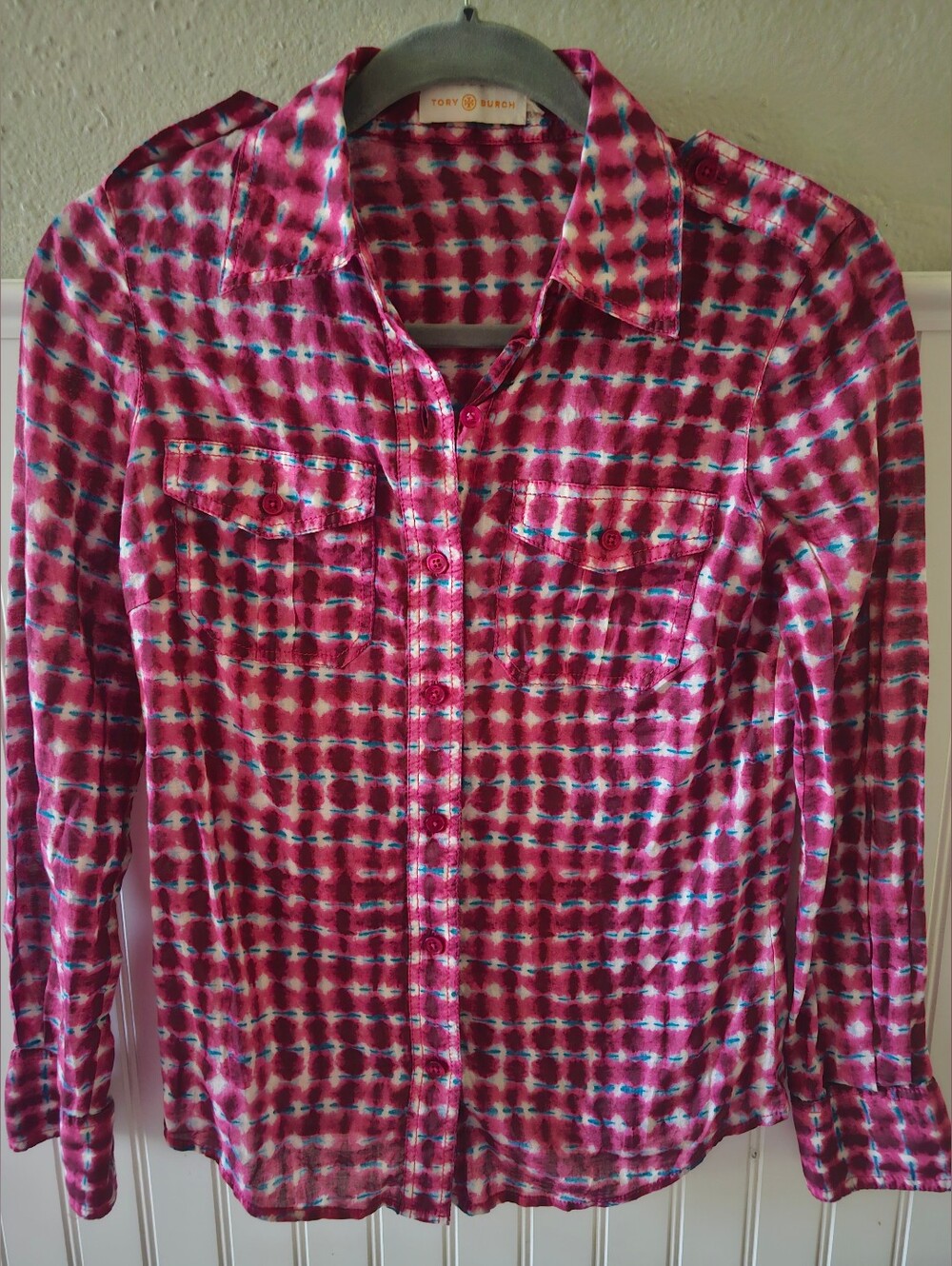 Tory Burch Brigitte Blouse In Pink Sonda Size 0